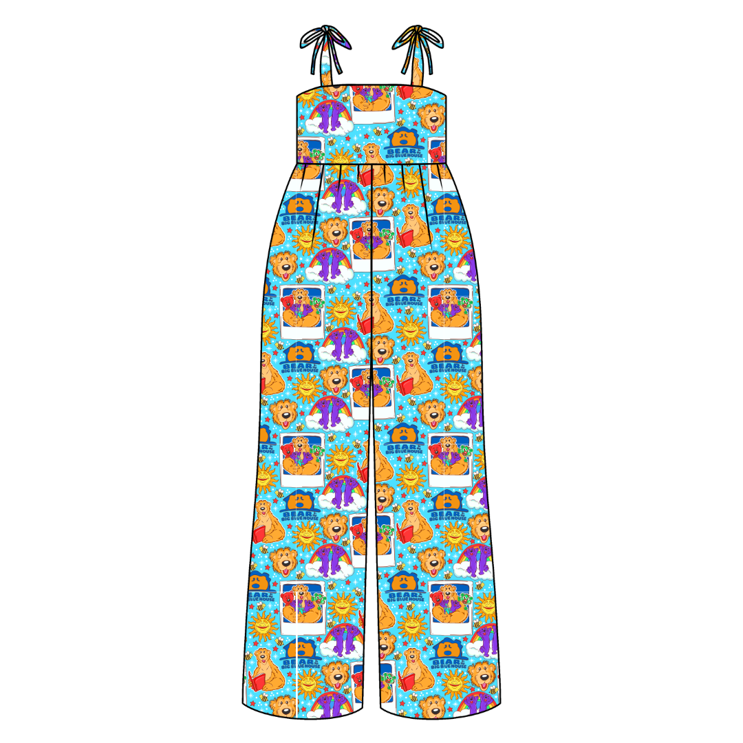 What's the story? Rene Adult Shoulder Tie Jumpsuit Bamboo - Pre Order