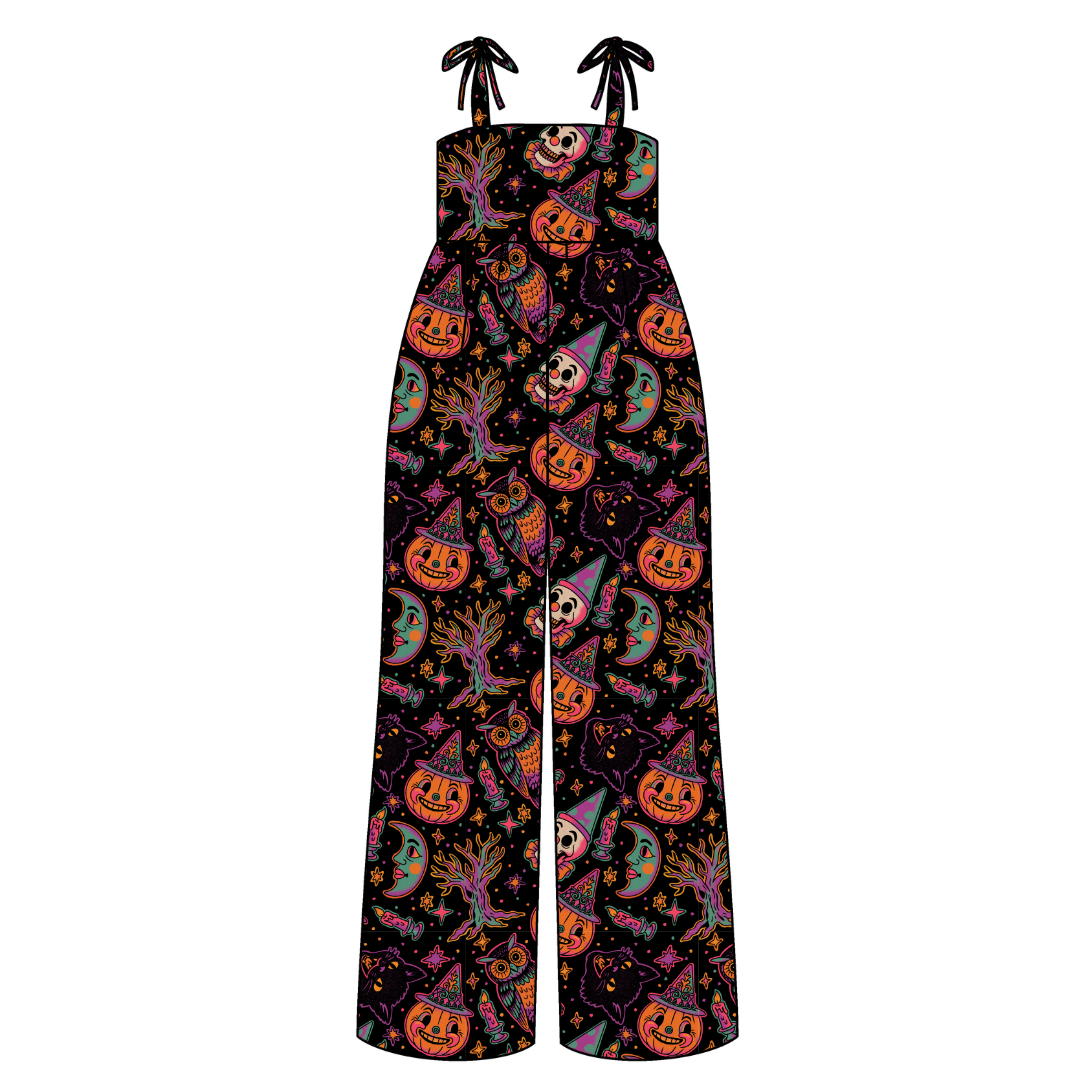 Witching Hour Rene Adult Shoulder Tie Jumpsuit Bamboo - Pre Order