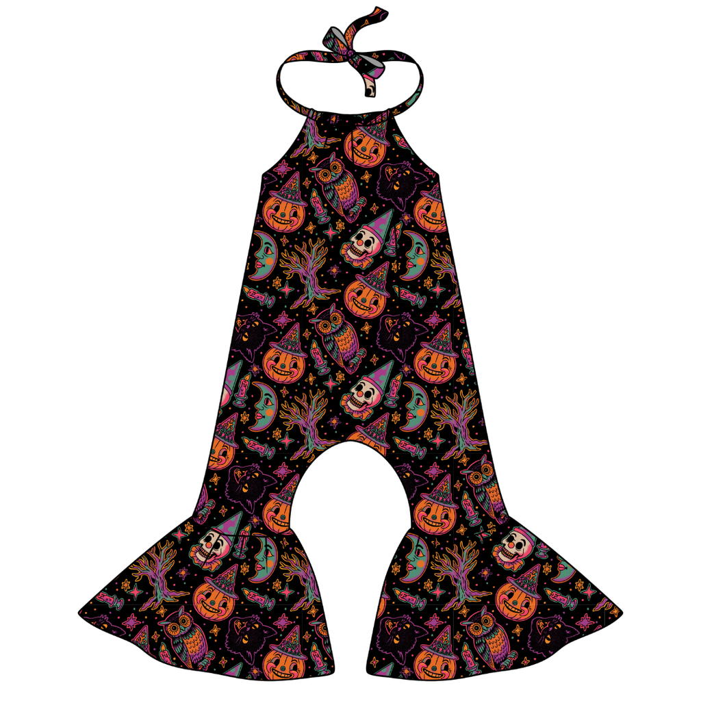 Witching Hour - Stardust Bellbottom Halter Romper Knit - PRE ORDER