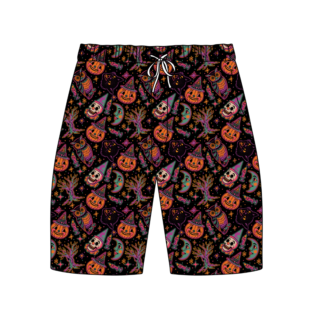 Witching Hour Chill Extended Length Adult Pajama Bamboo Shorts - Pre Order