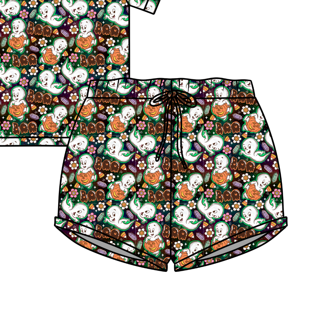 Glam Ghost Jazzy Adult Pajama Bamboo Shorts - Pre Order