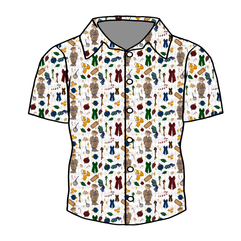 Holly & Plaid Men's Button Down - Bamboo - Pre Order - Christmas Special