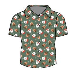 Sleigh Bell Dreams Men's Button Down - Bamboo - Pre Order - Christmas Special