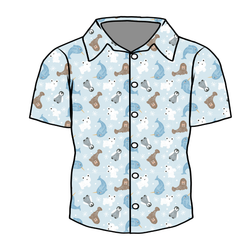 Snowy Sidekicks Dapper Button Down Shirt - Bamboo - Pre Order - Christmas Special