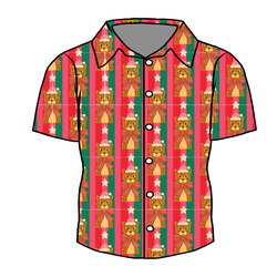 Festive & Fierce Dapper Button Down Shirt - Bamboo - Pre Order - Christmas Special