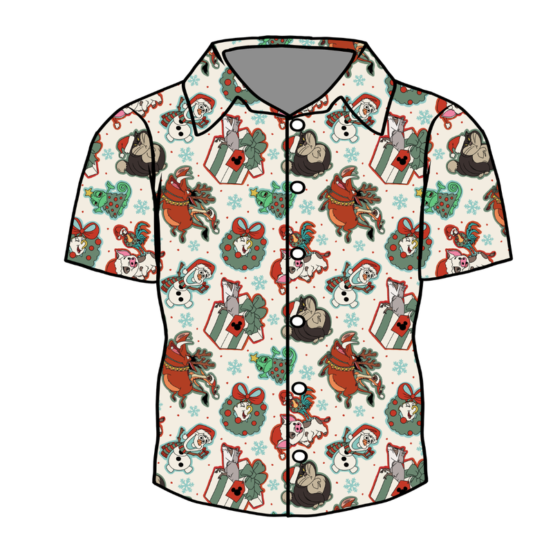 Christmas Sidekicks Men's Button Down - Bamboo - Pre Order - Christmas Special