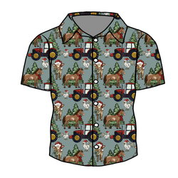 Farmhouse Christmas Dapper Button Down Shirt - Bamboo - Pre Order - Christmas Special