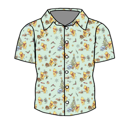 Woodland Christmas Wishes Dapper Button Down Shirt - Bamboo - Pre Order - Christmas Special