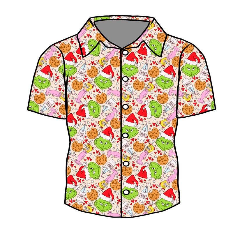 Heart of Whoo Ville Men's Button Down - Bamboo - Pre Order - Christmas Special