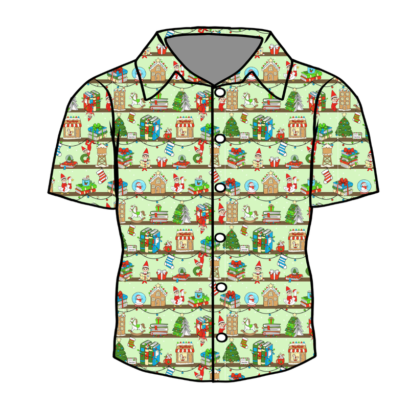 Holiday Hide & Seek Dapper Button Down Shirt - Bamboo - Pre Order - Christmas Special