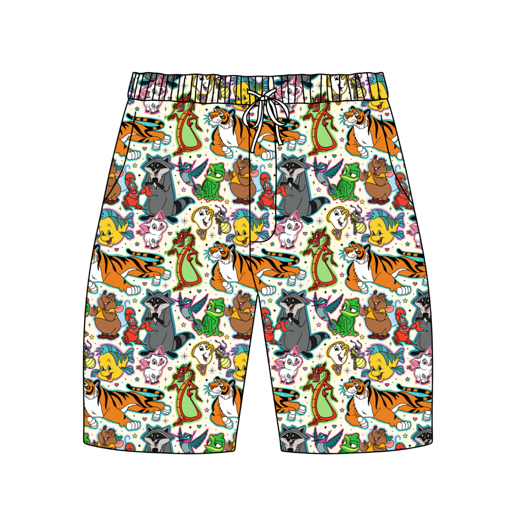 Storybook Squad Chill Extended Length Adult Pajama Bamboo Shorts - Pre Order