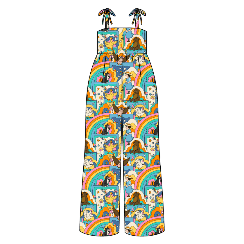 Painted Skys Rene Adult Shoulder Tie Jumpsuit Bamboo - Pre Order
