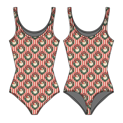 Candy Cane Lane Sapphire Women's Tank Leotard - Bamboo - Pre Order - Christmas Special