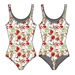 Mistle Toe & Mischief Sapphire Women's Tank Leotard - Bamboo - Pre Order - Christmas Special
