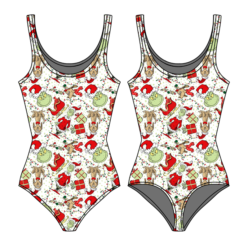 Mistle Toe & Mischief Sapphire Women's Tank Leotard - Bamboo - Pre Order - Christmas Special