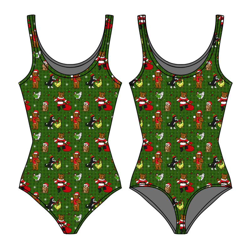 Cozy Cabin Christmas Sapphire Women's Tank Leotard - Bamboo - Pre Order - Christmas Special