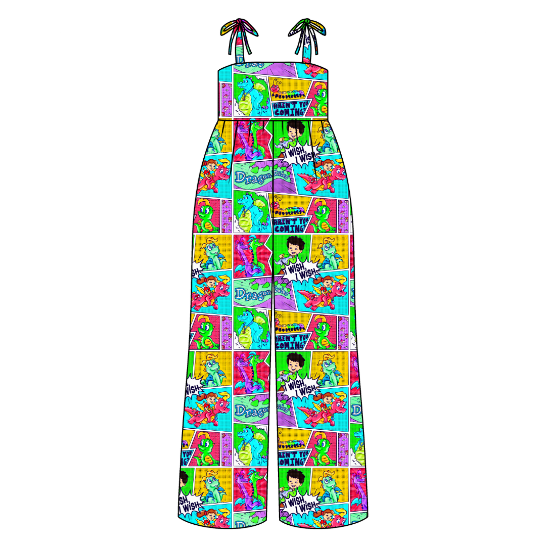Dragon Dreams Rene Adult Shoulder Tie Jumpsuit Bamboo - Pre Order