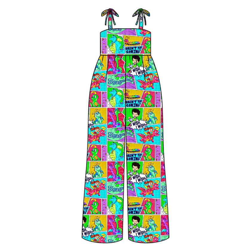 Dragon Dreams Rene Adult Shoulder Tie Jumpsuit Bamboo - Pre Order