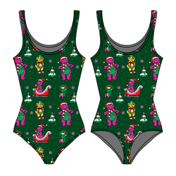 Dino Days of Christmas Sapphire Women's Tank Leotard - Bamboo - Pre Order - Christmas Special