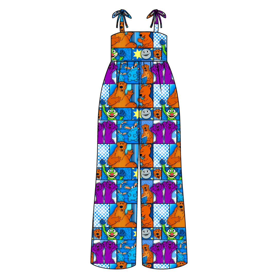 House of Blue Rene Adult Shoulder Tie Jumpsuit Bamboo - Pre Order