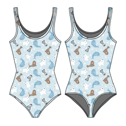 Snowy Sidekicks Sapphire Women's Tank Leotard - Bamboo - Pre Order - Christmas Special