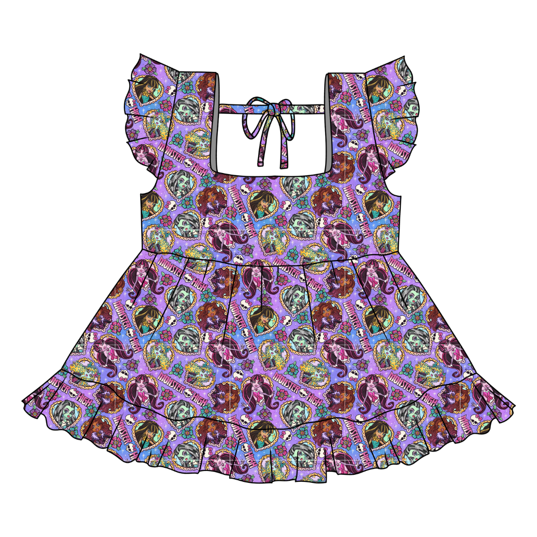Ghoul Squad - Sadie Tie Back Ruffle Top - PRE ORDER