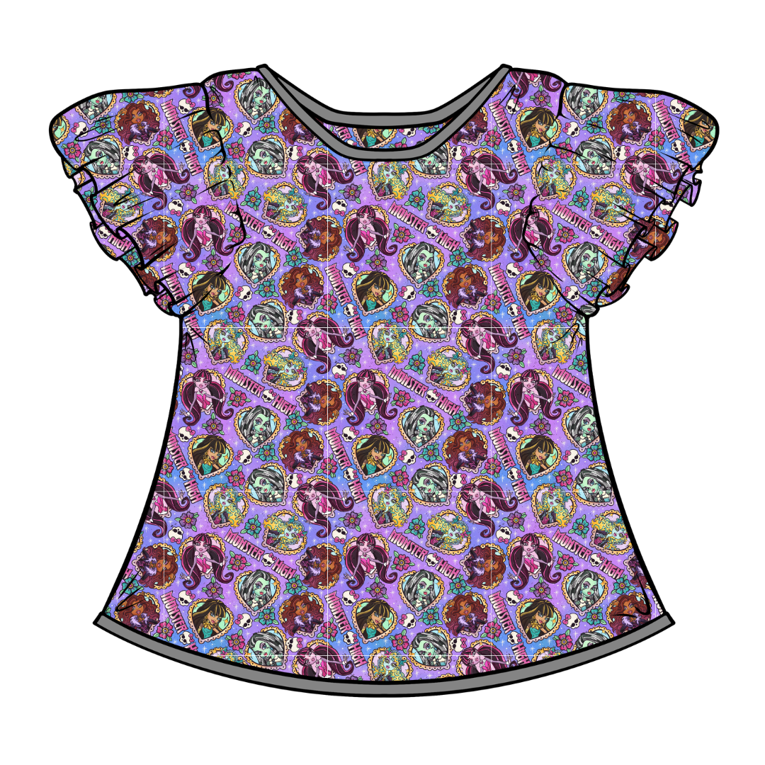 Ghoul Squad Moon Short Sleeve Flutter Bamboo Shirt - PRE ORDER