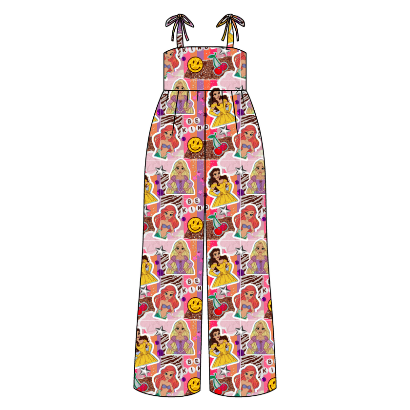 Royal Daydreams Rene Adult Shoulder Tie Jumpsuit Bamboo - Pre Order