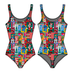 Jolly Patchwork Sapphire Women's Tank Leotard - Bamboo - Pre Order - Christmas Special