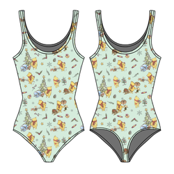Woodland Christmas Wishes Sapphire Women's Tank Leotard - Bamboo - Pre Order - Christmas Special