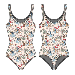 Heeler Holiday Sapphire Women's Tank Leotard - Bamboo - Pre Order - Christmas Special