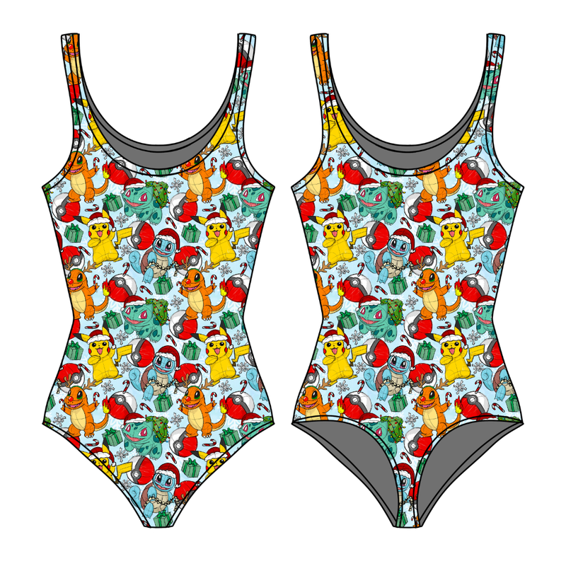 Gotta Catch Christmas Sapphire Women's Tank Leotard - Bamboo - Pre Order - Christmas Special