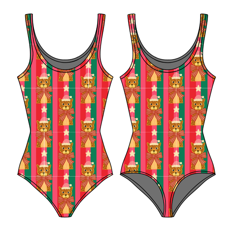 Festive & Fierce Sapphire Women's Tank Leotard - Bamboo - Pre Order - Christmas Special