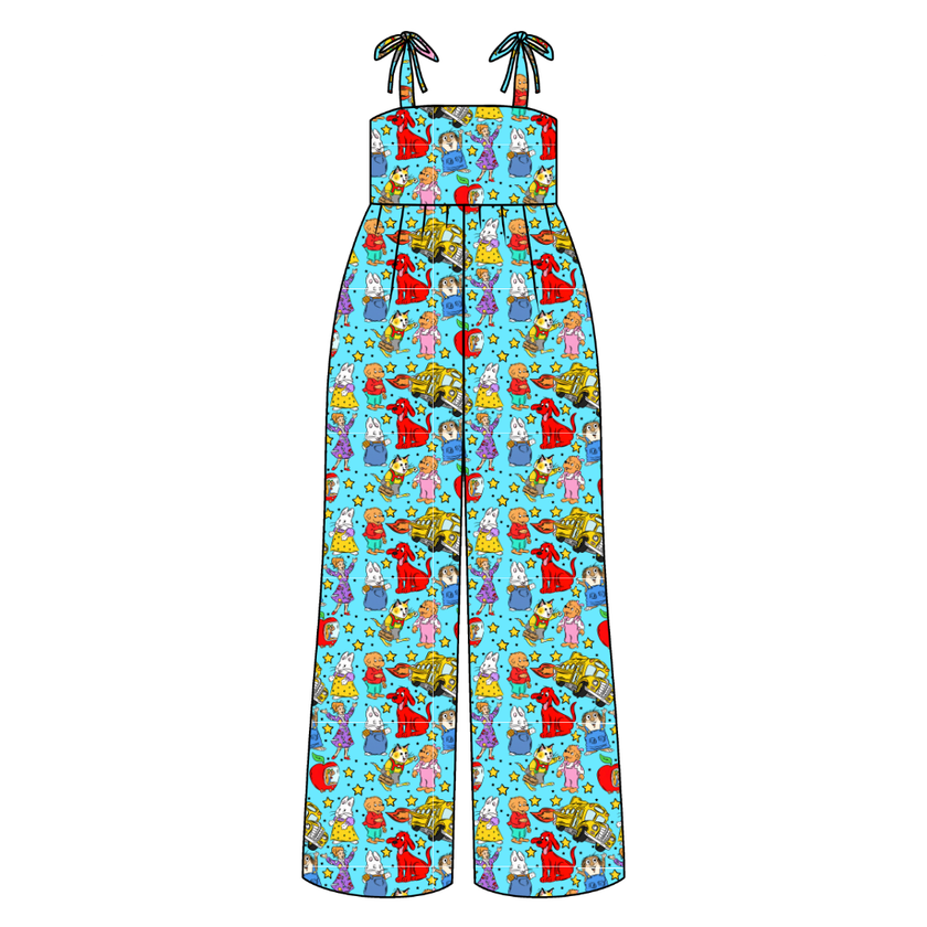 Growing Up Together Rene Adult Shoulder Tie Jumpsuit Bamboo - Pre Order