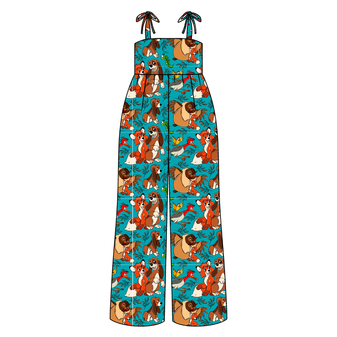 Friends Forever Rene Adult Shoulder Tie Jumpsuit Bamboo - Pre Order