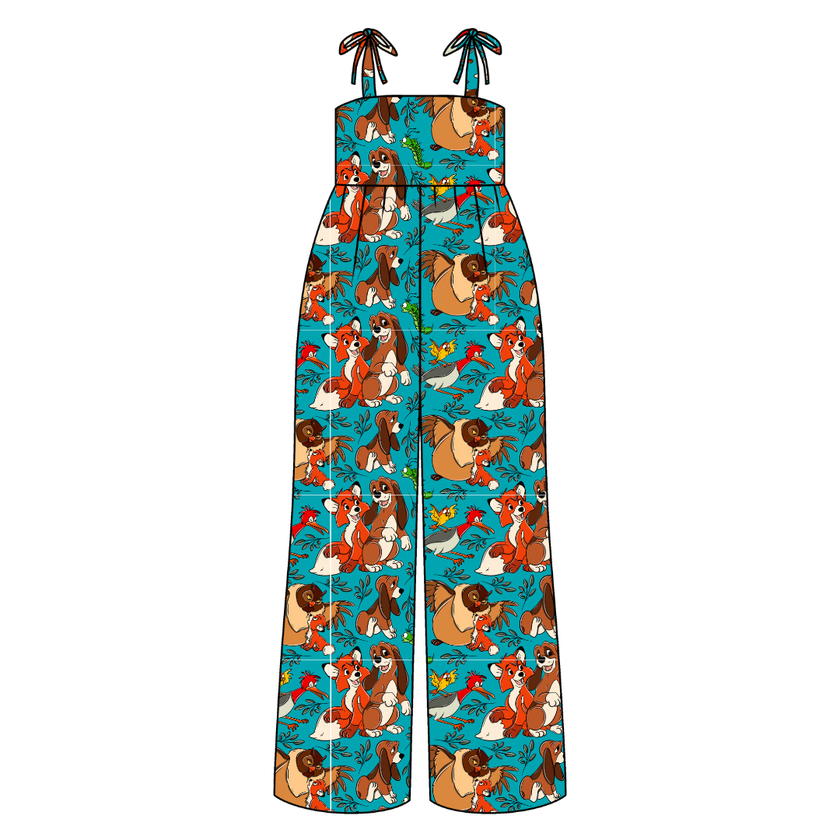 Friends Forever Rene Adult Shoulder Tie Jumpsuit Bamboo - Pre Order