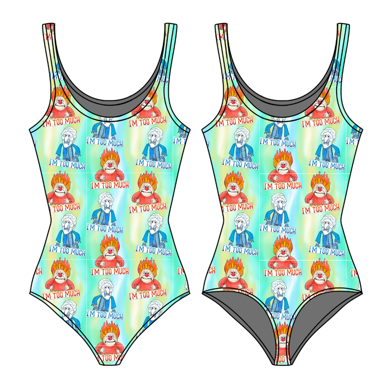 Too Much Christmas Sapphire Women's Tank Leotard - Bamboo - Pre Order - Christmas Special