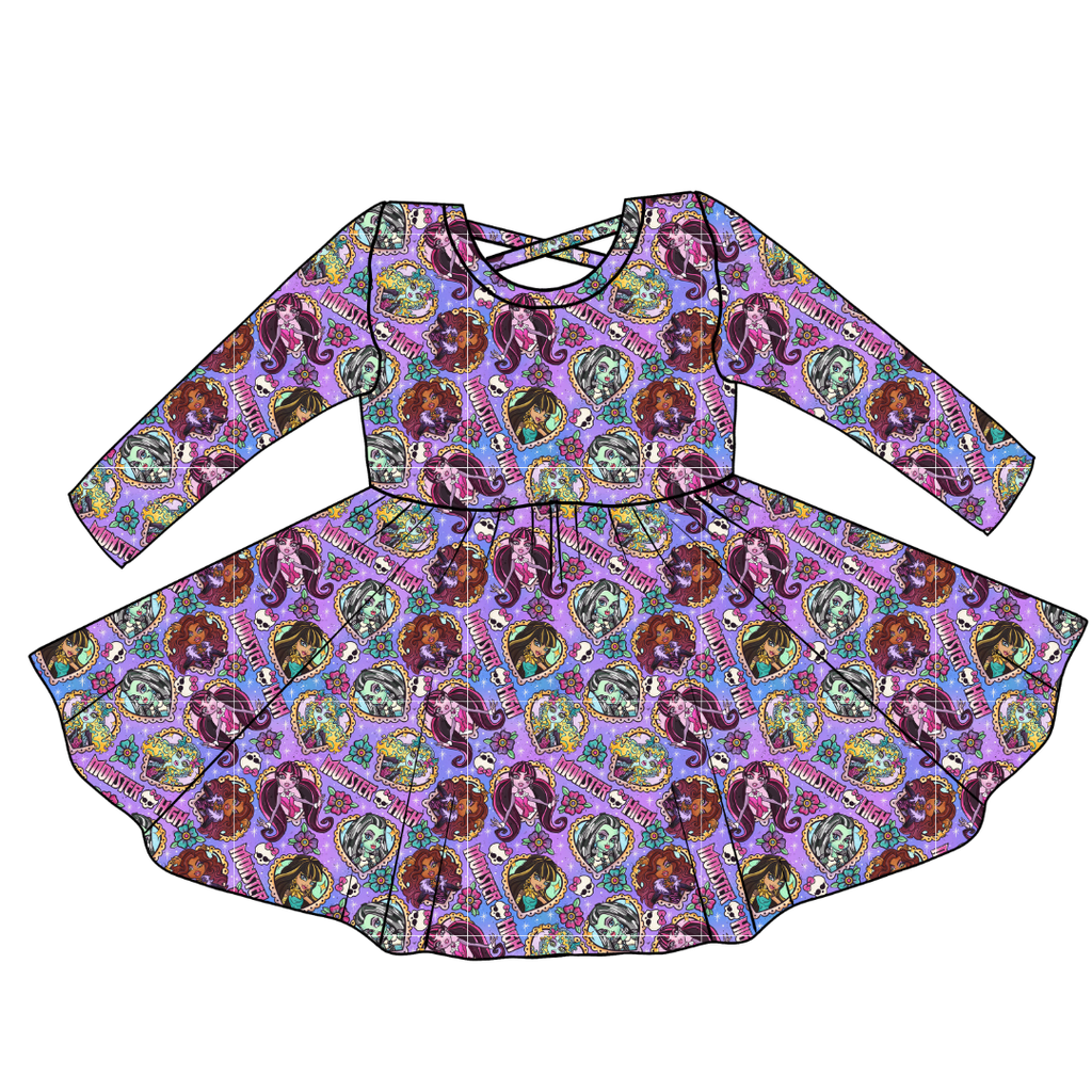 Ghoul Squad - Violet Cross Back Long Sleeve Knit - PRE ORDER