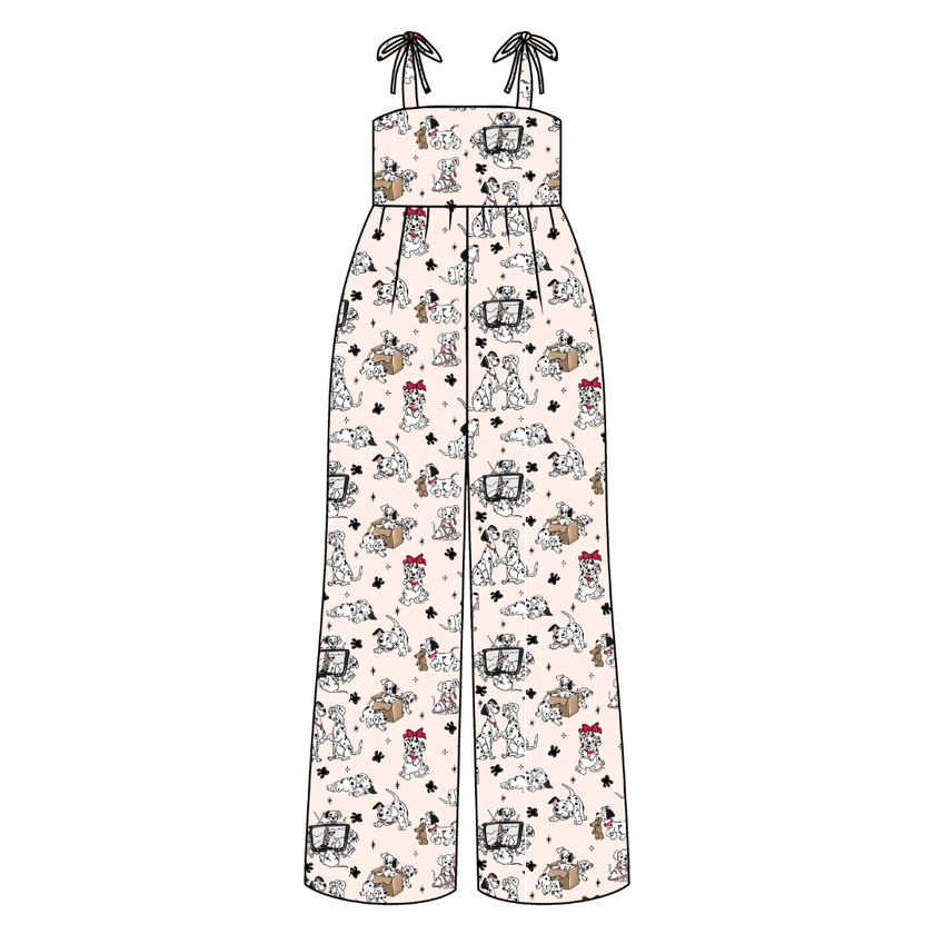 Spots & Daydreams Rene Adult Shoulder Tie Jumpsuit Bamboo - Pre Order