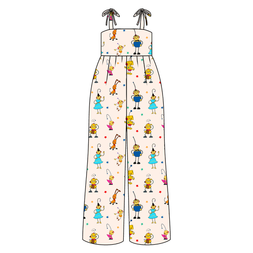 Playtime Pals Rene Adult Shoulder Tie Jumpsuit Bamboo - Pre Order