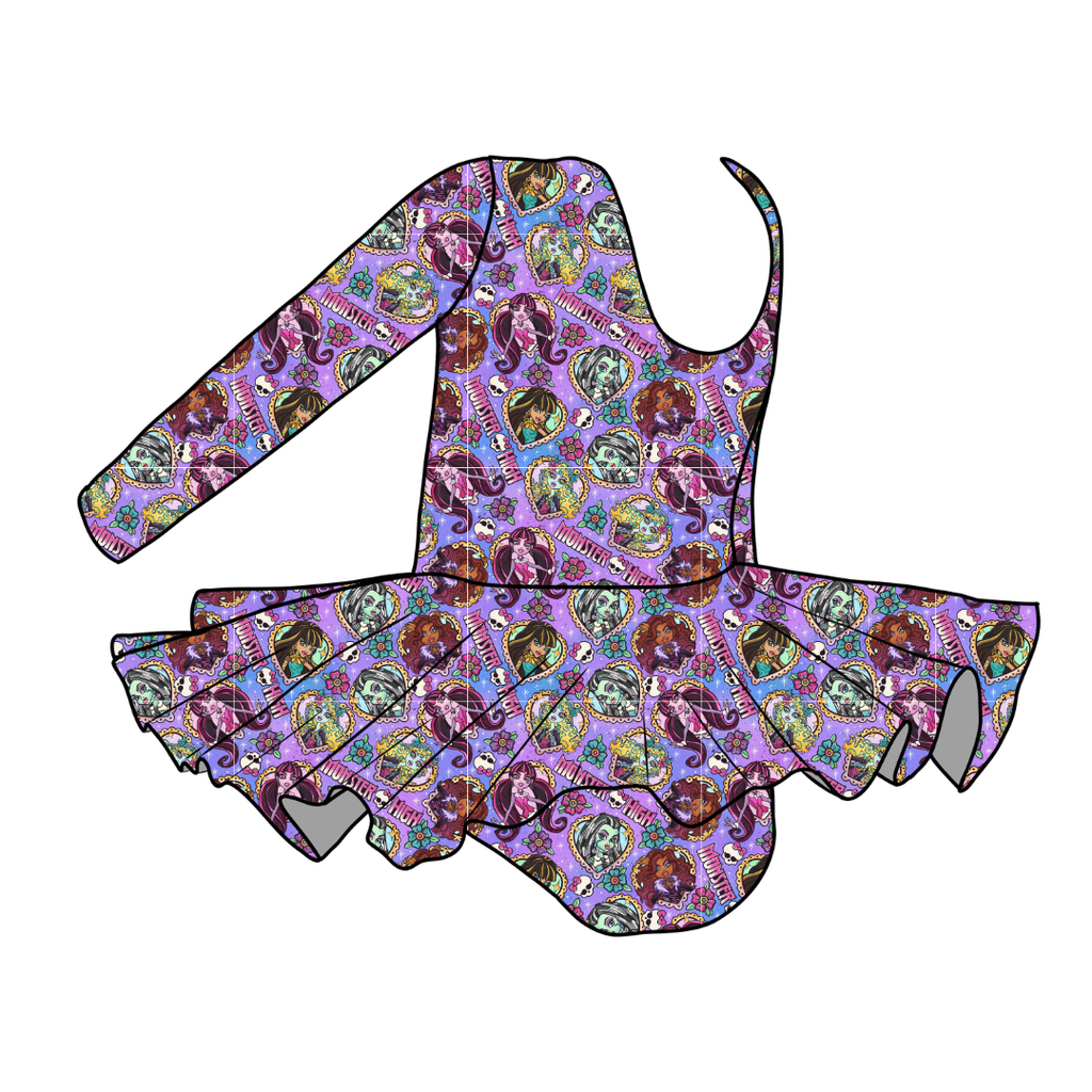 GHOUL SQUAD - Grace Long Sleeve Skirted Leotard - PRE ORDER