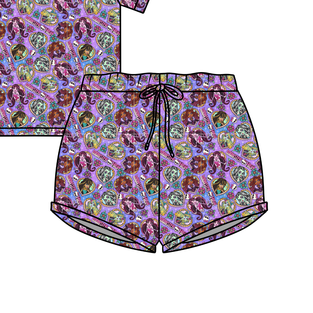 Ghoul Squad Jazzy Adult Pajama Bamboo Shorts - Pre Order