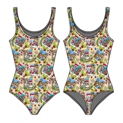 Paws & Claus Sapphire Women's Tank Leotard - Bamboo - Pre Order - Christmas Special