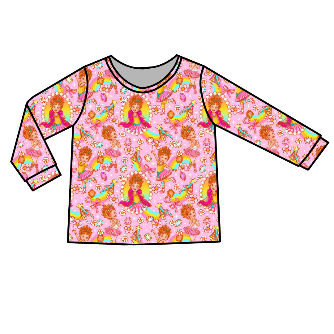 Fancy Schmancy Ruby Long Sleeve Bamboo Shirt - Pre Order