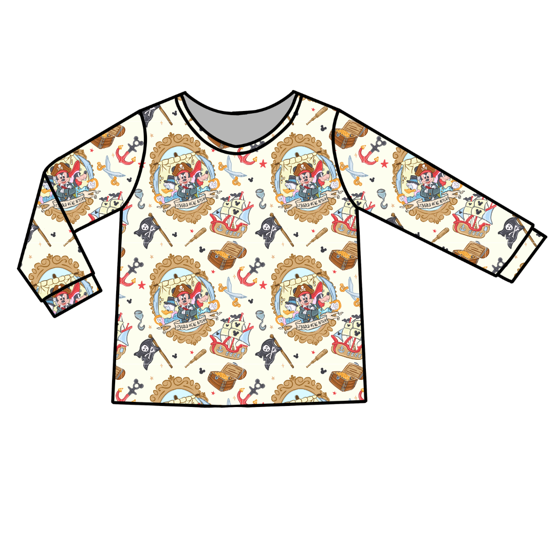 Ahoy, Matey! Ruby Long Sleeve Bamboo Shirt - Pre Order