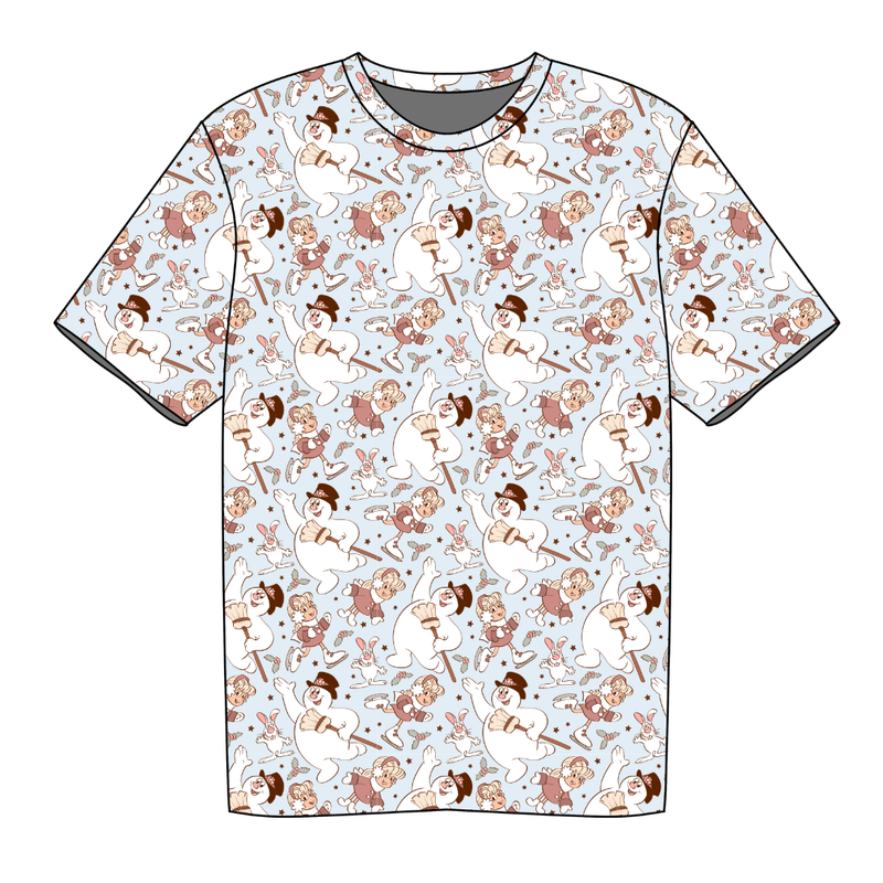 Jolly Snowman - Blue Jade Adult Short Sleeve Shirt - Bamboo - Pre Order - Christmas Special