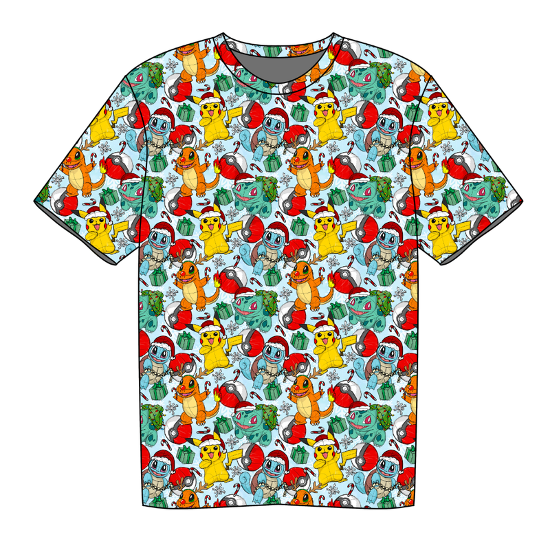 Gotta Catch Christmas Jade Adult Short Sleeve Shirt - Bamboo - Pre Order - Christmas Special