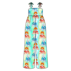Too Much Christmas Rene Shoulder Tie Adult Jumpsuit - Bamboo - Pre Order - Christmas Special