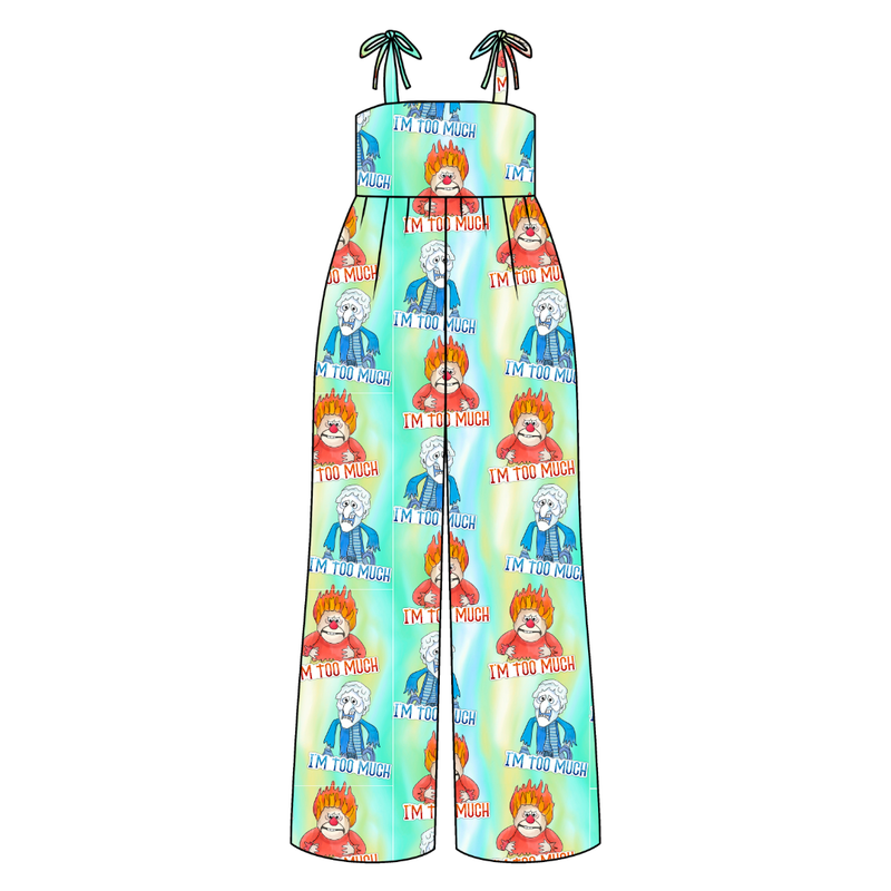 Too Much Christmas Rene Shoulder Tie Adult Jumpsuit - Bamboo - Pre Order - Christmas Special