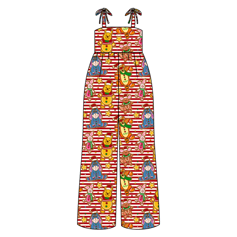 Hunny Acre Cookies Rene Shoulder Tie Adult Jumpsuit - Bamboo - Pre Order - Christmas Special